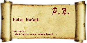 Pehm Noémi névjegykártya