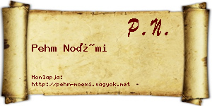 Pehm Noémi névjegykártya
